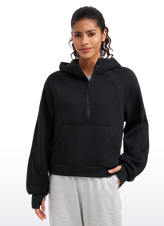 Rachel Oversized Half Zip Scuba Hoodie