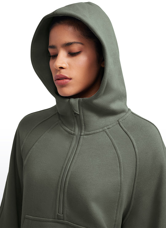 Rachel Oversized Half Zip Scuba Hoodie