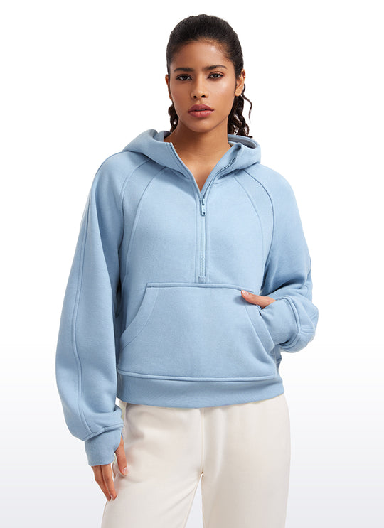 Rachel Oversized Half Zip Scuba Hoodie
