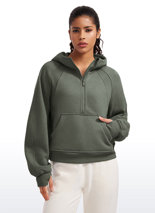 Rachel Oversized Half Zip Scuba Hoodie