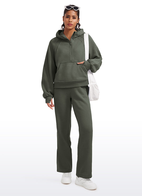 Rachel Oversized Half Zip Scuba Hoodie